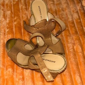 ANTONIO MELANI Brown Wedge Sandals